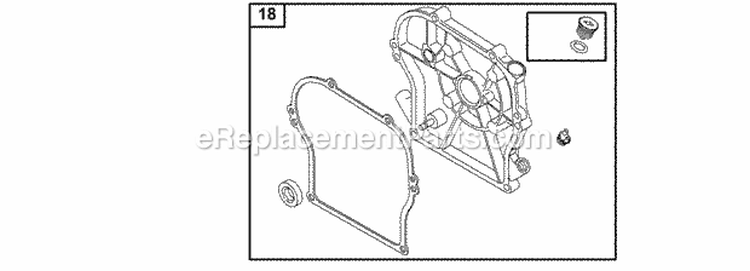 Crankcase CoverSump Diagram and Parts List for 135202-0253-01  Briggs and Stratton Engine